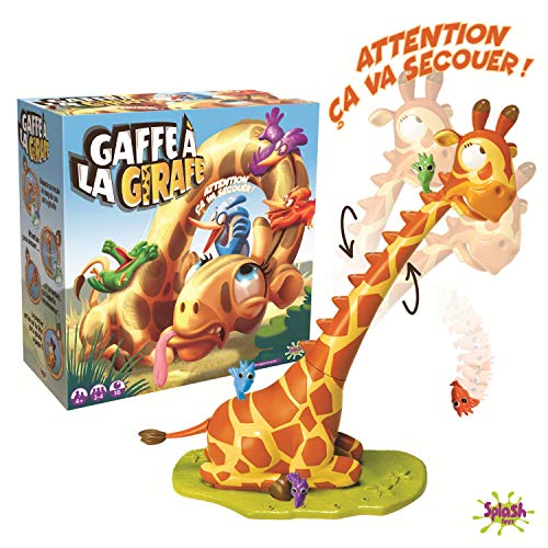 Splash Toys- GAFFE A Jeu D'action-Des Petits Oiseaux Malicieux Tentent de Grimper Tout en Haut Du COU D'une Girafe Chatouilleuse, 30125, Jaune
