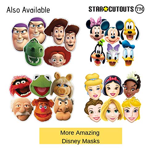 Star Cutouts SMP405 - Máscaras Oficiales de Anna Olaf Elsa (6 Unidades, Fans, Bolsas de Fiesta y Decoraciones de Frozen, Multicolor