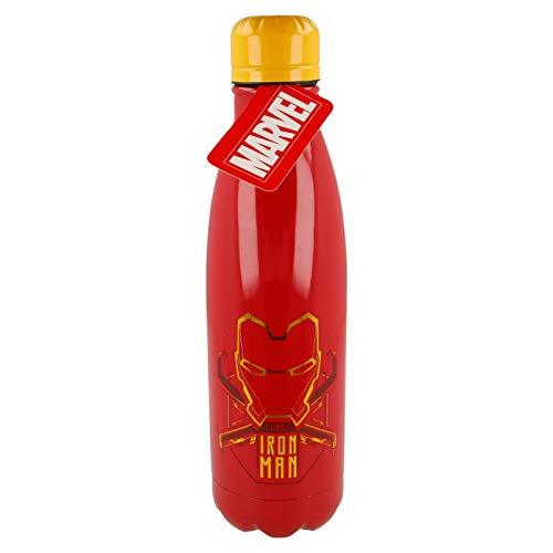 Stor | Iron Man - Marvel | Botella de Agua Acero Inoxidable 780 ml - Botella Reutilizable Libre de BPA
