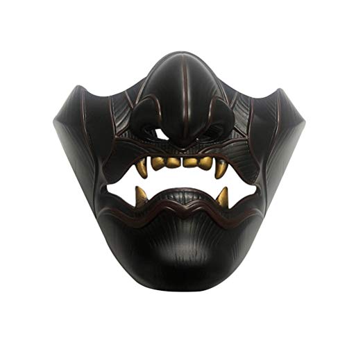 Stylelove Halloween Props Decorations, Juego Ghost of Tsushima Mask Halloween Ghost Mask Cosplay Half Face Mask Máscara del Personaje Tsushima Face Mask