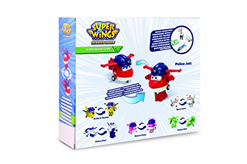 Super Wings – Caja transformadora de 6 Piezas + FIJURINES PVC x4 – Aviones Juguetes transformables y Figuras Robots del Dibujo Animado Juguete para niños a Partir de 3 años