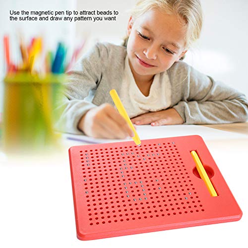 Tablero de Dibujo de La Tableta de Las Bolas Magnéticas de Los Niños Juego Libre Juguete de Dibujo Educativo para La Tarjeta de La Creación de La Bola de La Escritura de La Bola de Acero (Red)