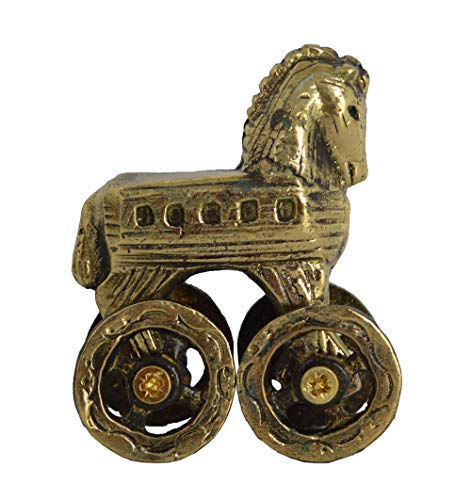 Talos Artifacts - Figura de caballo de Troya en miniatura de bronce – Antiguo Griego Mítico Batalla Homero Iíad