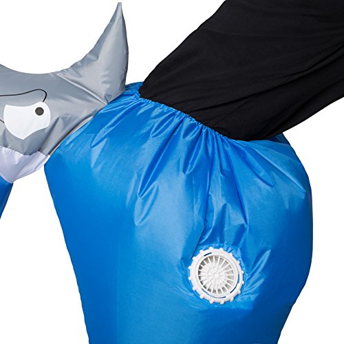 TecTake dressforfun Disfraz de tiburón Inflable Adulto | Funciona con Pilas | Máxima Libertad de Movimiento
