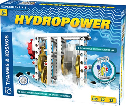 Thames & Kosmos - 624811 Hidropower - Juego de ciencia renovable, construye modelos para aprovechar la energía del agua, 12 experimentos, edades 8 + , color/modelo surtido