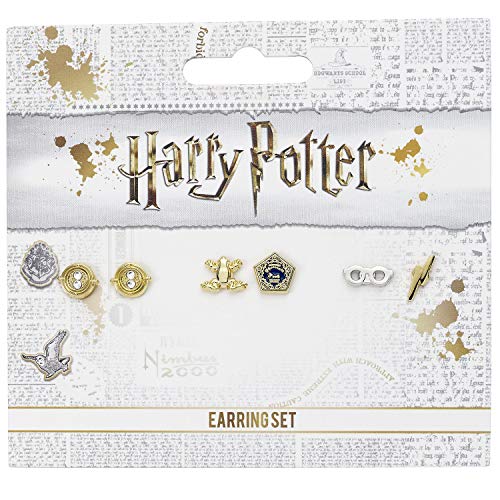 The Carat Shop Harry Potter Chocolate Rana, Gafas de Harry y giratiempos Stud Pendientes Conjunto
