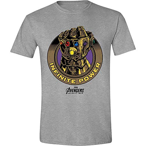 TimeCity Camiseta de Thanos Guantelete del Infinito Gris- Vengadores Infinity War