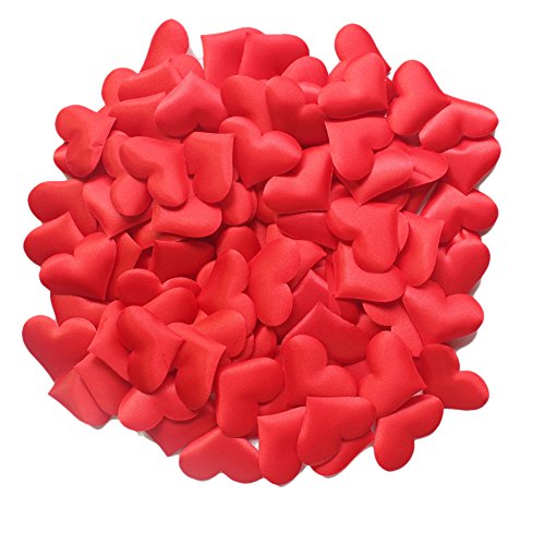 TININNA 100pcs Pétalos de Flores de 3D Corazón Pétalos en Seda Accesorio para Decoración De Boda Fiestas Confeti-Rojo
