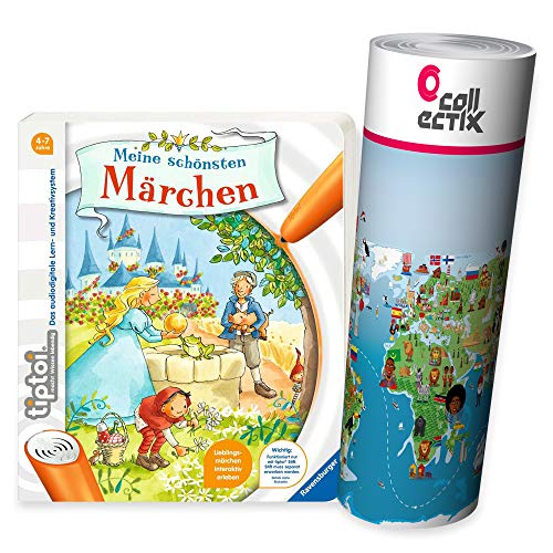tiptoi Ravensburger libro – Meine schönsten Märchen + exclusivo mapa del mundo para niños de 4 a 7 años