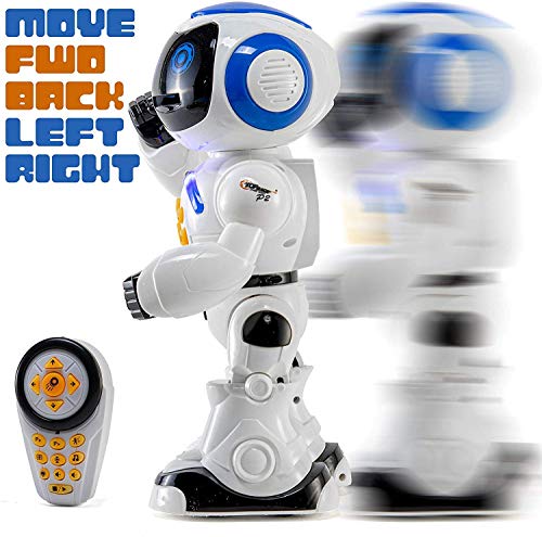 Top Race Robot hablando de juguete, caminar, control remoto, bailar, cantar, leer historias, probar matemáticas, emitir registros e imitar la voz. (Habla solo inglés) P2