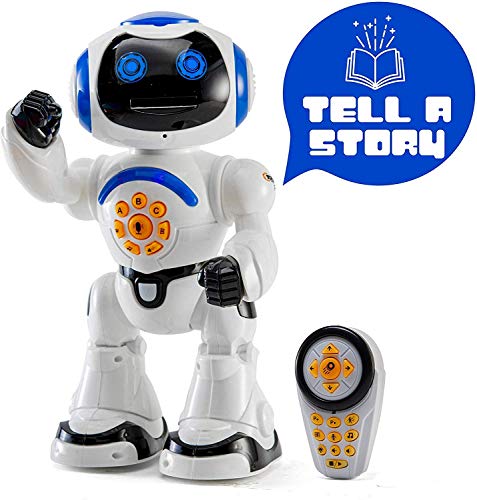 Top Race Robot hablando de juguete, caminar, control remoto, bailar, cantar, leer historias, probar matemáticas, emitir registros e imitar la voz. (Habla solo inglés) P2