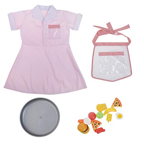 TopTie Set de Disfraz de Chef y Camarero para niños Juego de Disfraces Juego de Vestir y Jugar-Pink Waiter-S