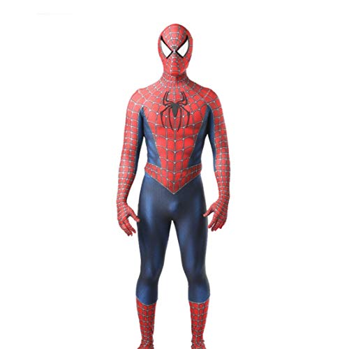 TOYSGAMES Amazing Spiderman Cosplay Niños Traje Adulto Negro Versátil Tight Body Suit Superhero Movie Theme Party Props Disfraz de máscara de Juguetes (Color : Spiderman, Size : Kids-L 135-145cm)