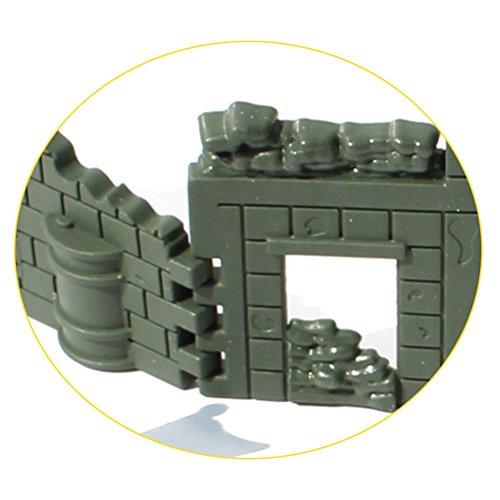 Toyvian Set de Juguetes Modelo de Valla Militar Conjunto de Bricolaje Bolsa de Arena perímetro Valla ruinas Modelo de Mesa de Arena (Verde del ejército)