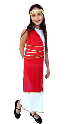 Traje romano antiguo - blanco - disfraz - niña - 5-7 años - Diosa griega - halloween - carnaval - fiestas - talla m - idea de regalo para cumpleaños