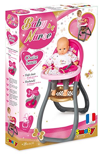 Trona Baby Nurse para muñeco bebé con accesorios (Smoby 220310)