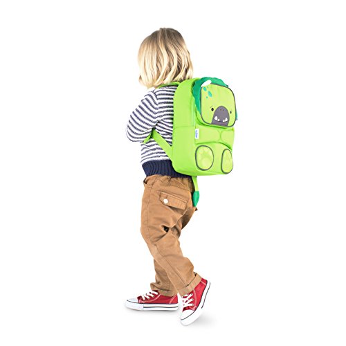 Trunki Mochila infantil para colegio de alta visibilidad - ToddlePak Dinosaurio Dudley (Verde)