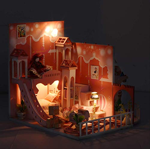 tytlmodel Muñeca Hecha A Mano Muebles De La Casa, Miniatura Muñeca De DIY Casas, Tiny Dollhouse De Madera Juguetes para Los Niños Regalo De Cumpleaños Sueño De La Infancia, (18X18.5X17.6Cm)