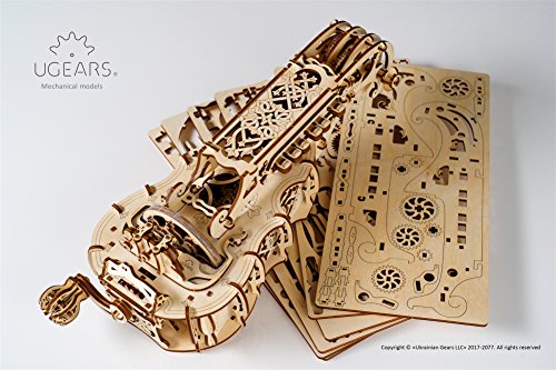 UGEARS La Zanfoña - Instrumento Musical de Madera - Set de Construcción - Kit de Puzle 3D Bricolaje