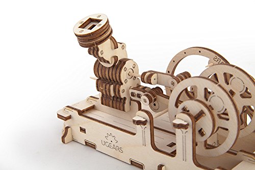 UGEARS Motor Mecánico 3D Rompecabezas de Madera Kit de Construcción Sin Pegamento Para Niños y Adultos