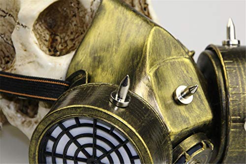 Ulalaza Steampunk Gas Goggles Máscara Retro Gothic Punk Zombie Soldiers Skull Mask para Halloween Cosplay Props