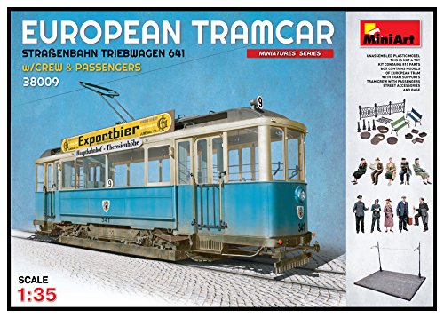 Unbekannt Mini Tipo 38009 – Maqueta de European tramcar Brillantes Tren automotor 641 con Crew y pasajeros.