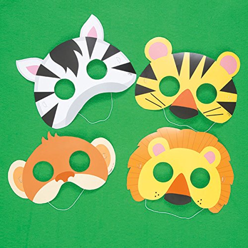 Unique Party 52161 - Máscaras de Fiesta - Fiesta de Animales de la Selva - Paquete de 8