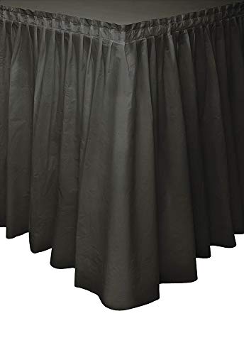 Unique Party- Falda de mesa de plástico, Color negro, 420 cm (50062)