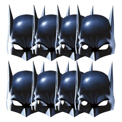 Unique Party - Mascaras de Fiesta - Diseño de Batman - Paquete de 8 (49921)