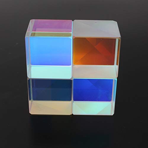 Uteruik 2 Piezas Cubo Prisma óptico RGB Combinador Divisor Física Ciencia Laboratorio Instrumento de Enseñanza