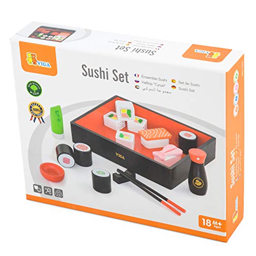 VIGA VIGA-50689 Toys 50689-Set de Sushi de Madera, Multicolor (50689)
