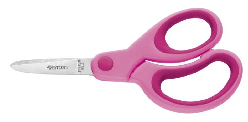 Westcott E-21582 00 - Tijeras infantiles para diestros, 13 cm, color rosa
