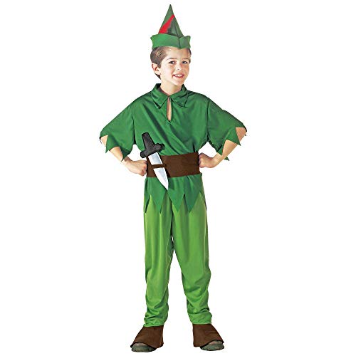 WIDMANN 38065 – Disfraz infantil de Peter, capa, pantalón con botas, cinturón con toldo, sombrero con pluma, carnaval, fiesta temática, multicolor
