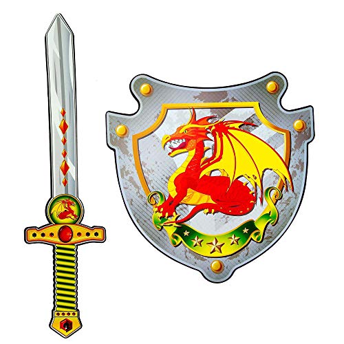 WIDMANN 97304 – Espada y escudo de espuma suave, para niños, caballeros, espada de juego, arma de juego, fiesta temática, carnaval