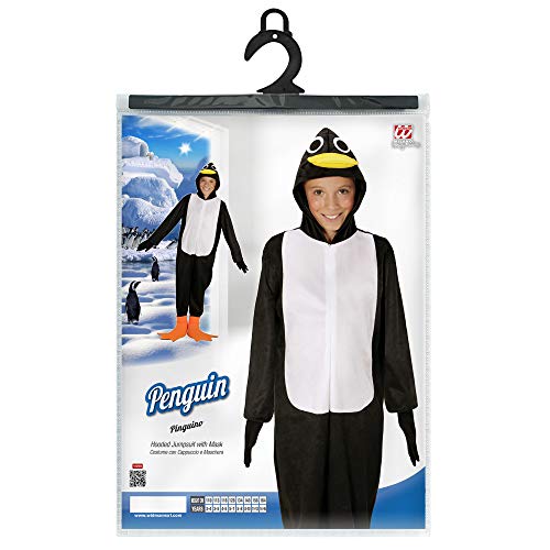 WIDMANN Disfraz de pingüino para niños, color negro/blanco, 116 (08655)
