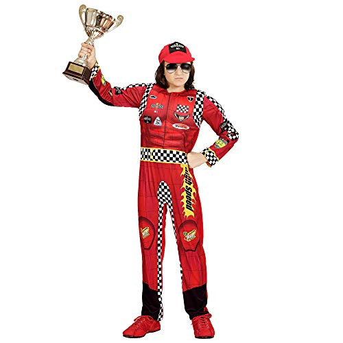 WIDMANN- Disfraz infantil de Fórmula 1 piloto, Color rojo, 140 (05417)
