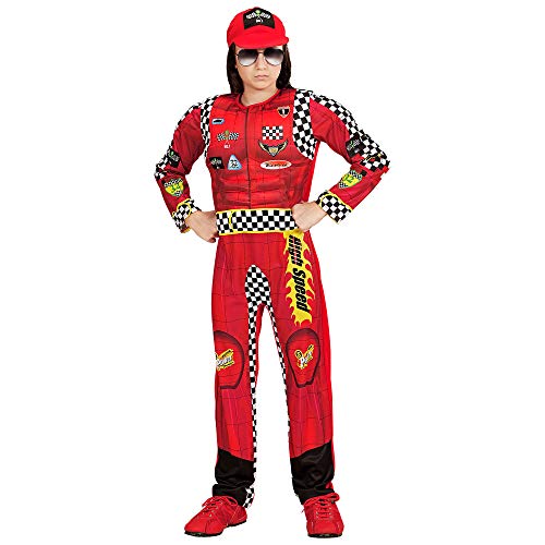 WIDMANN- Disfraz infantil de Fórmula 1 piloto, Color rojo, 140 (05417)
