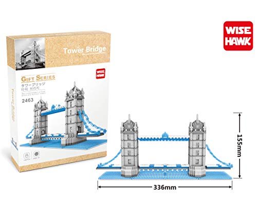 Wise Hawk Modelo de Arquitectura para armar con nanobloques. Tower Bridge de Londres. Tamaño Grande.