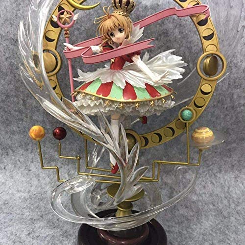 WMYATING Realista y Divertido 44 cm 15 Tarjeta de cumpleaños Captor Sakura Kinomoto Sakura Stars Bless You Big Statue PVC Action Figure Toys Modelo