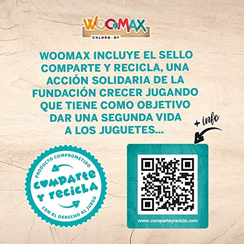 WOOMAX - Juego de arrastre en madera Tren 35 piezas (46440)