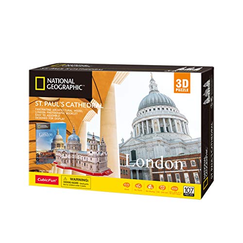 World Brands-St Pauls Cathedral, National Geographic, Cubic Fun, Rompecabezas, maquetas para Montar, Puzzles 3D, Kit de construcción DS0991H