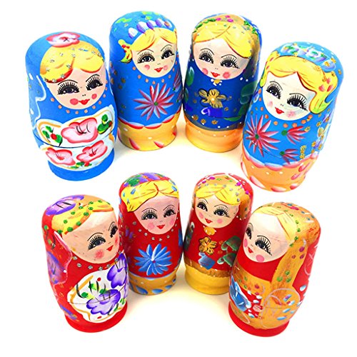 WOWOWO Juego de 5 Piezas de muñecas de Madera Rusa Babushka Matryoshka Regalo Pintado a Mano
