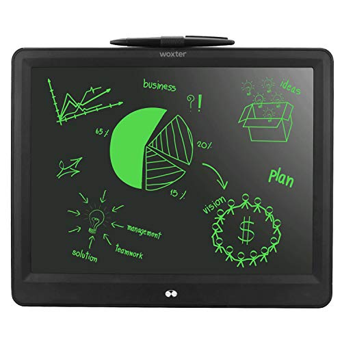 Woxter Smart Pad 150 Black - Pizarra electrónica, Tableta de escritura de 15", Tonalidad Verde, Sensor de presión (10-200g), pila CR2025 (X2), color negro