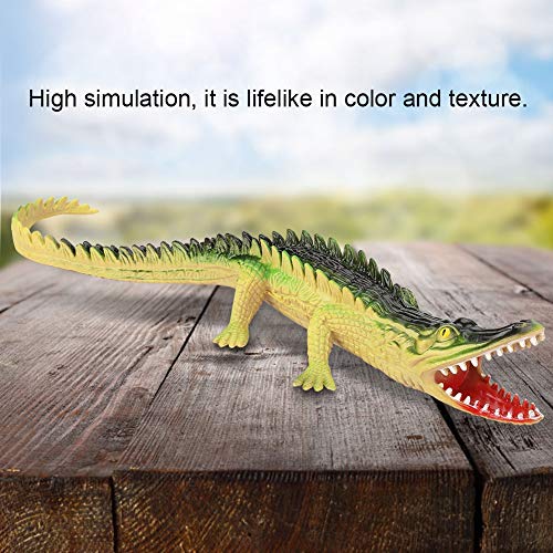 Wytino Modelo Animal, plástico Suave cocodrilo Reptil Modelo Animal con Sonido niños Educativo Anti-estrés Juguete de ventilación(Color Claro)