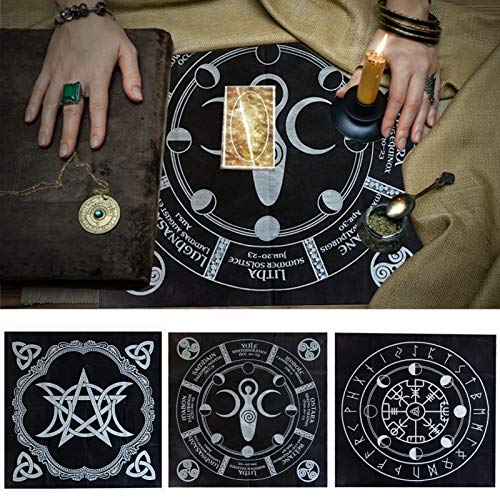 Xiangyin Mantel de Tarot de Altar, Mantel de Tela de Cartas de Tarot Negro, Mantel de Constelaciones, Tapiz de Tela de Mesa de Cartas de Tarot de astrología