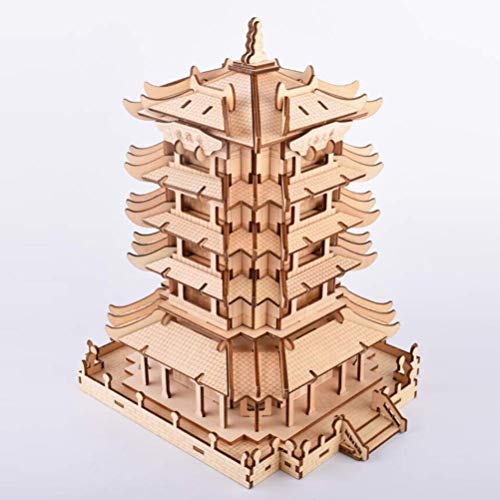 YWAWJ Rompecabezas de madera de estilo tradicional chino estéreo 3D Arquitectura Manual construcción de modelos equipos de recolección de juguetes for adultos y niños Adult Model Modelo Difícil Inserc