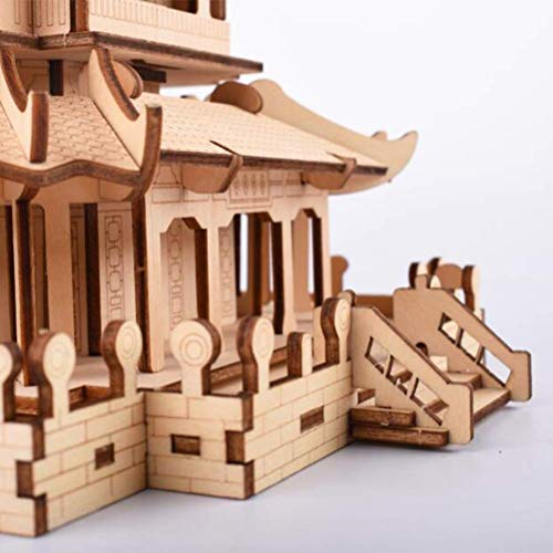 YWAWJ Rompecabezas de madera de estilo tradicional chino estéreo 3D Arquitectura Manual construcción de modelos equipos de recolección de juguetes for adultos y niños Adult Model Modelo Difícil Inserc