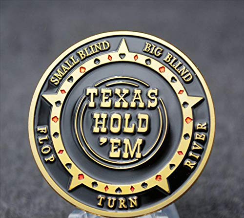 ZDANG 2 Piezas de Metal Poker Chip Guard Card Protector Coin Par de ases Chapado en Oro con Caja de plástico Redonda Metal Craft Poker Chips Poker Game un Regalo para coleccionista