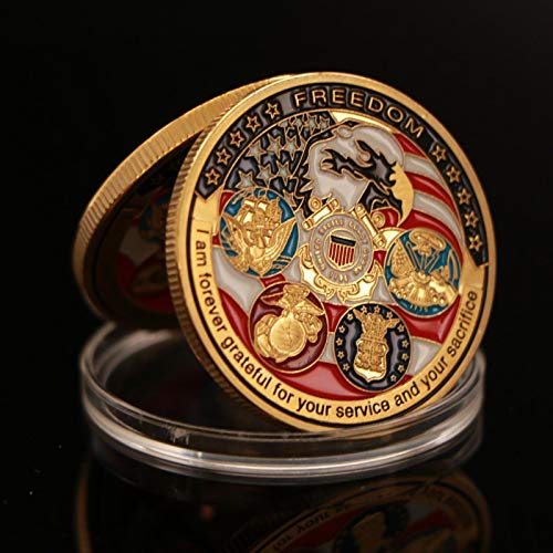 ZDANG 2 Piezas de Moneda de la Marina de los EE. UU. USAF USMC Army Coast Guard American Eagle Totem Gold Military Medal Challenge Coins Colección un Regalo para coleccionista