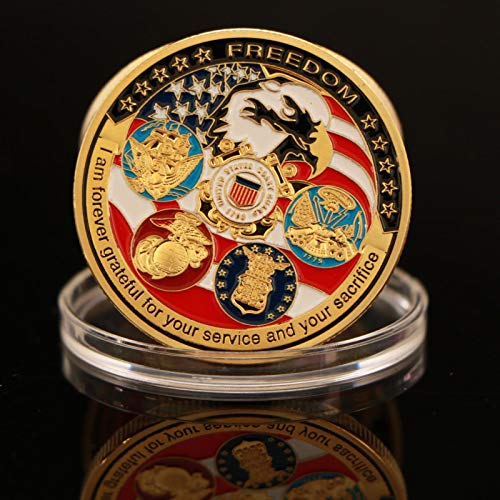 ZDANG 2 Piezas de Moneda de la Marina de los EE. UU. USAF USMC Army Coast Guard American Eagle Totem Gold Military Medal Challenge Coins Colección un Regalo para coleccionista